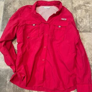 Columbia Women's Vibrant Red Button Down Shirt